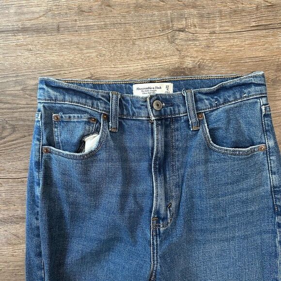 Abercrombie & Fitch Womens Ankle Straight Ultra-High Rise Jeans 27 / 4L Long - Picture 2 of 4